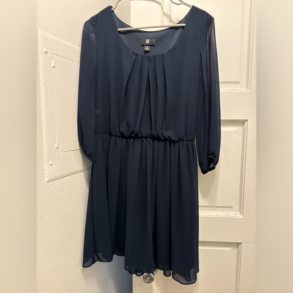 iZ Byer long sleeve dress; Navy Blue, size XL
